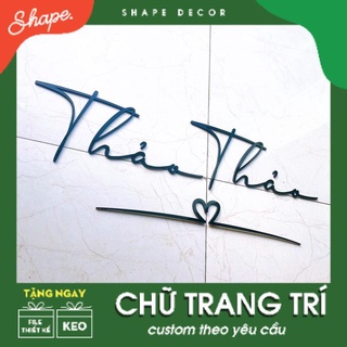 chữ trang trí màu đen dán nổi ( nhận đặt theo yêu cầu )