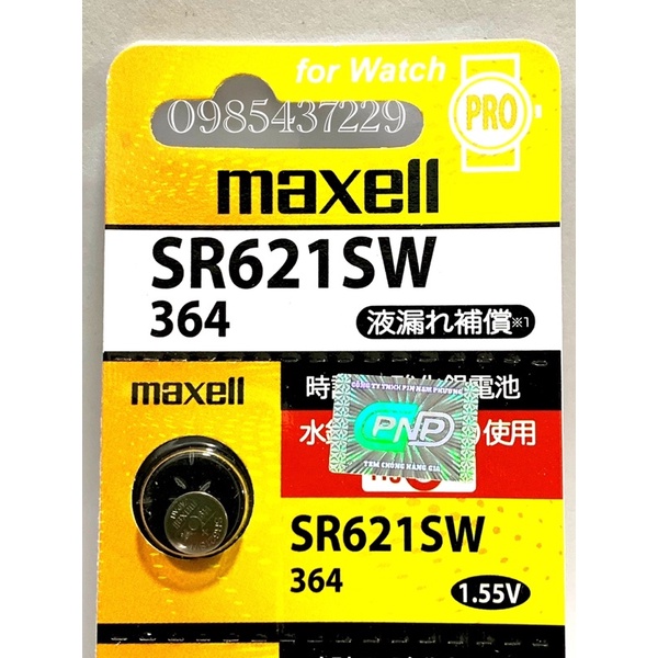 Pin đồng hồ SR621SW/364 Maxell Silver Oxide 1.55V - Vỉ 1 viên