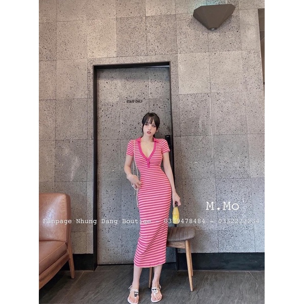 VÁY BODY KẺ CỔ ĐỨC VIỀN CHẤT ĐẸP DÀY DẶN CO GIÃN TỐT MS19882