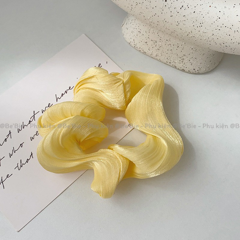 Scrunchies lụa xatin ánh nhũ dễ thương BeBie BP169