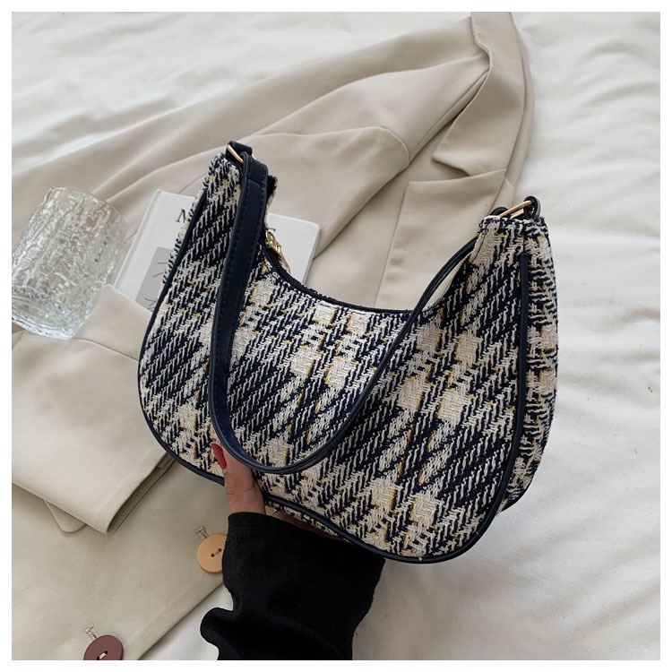 Túi đeo vai họa tiết caro đơn giản kiểu Tây thời trang