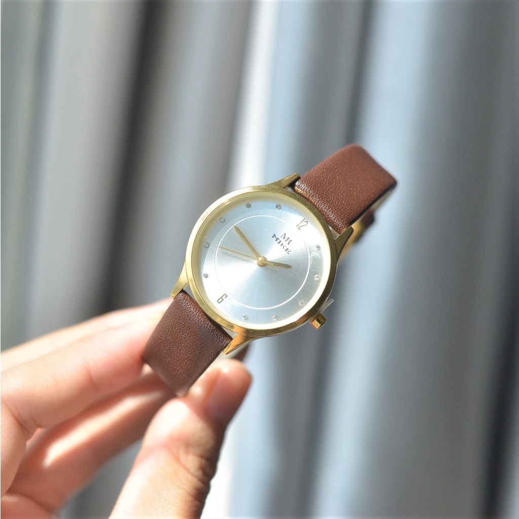 Đồng hồ nữ dây da Mike 8278 mặt tròn chính hãng, chống nước bảo hành 12 tháng