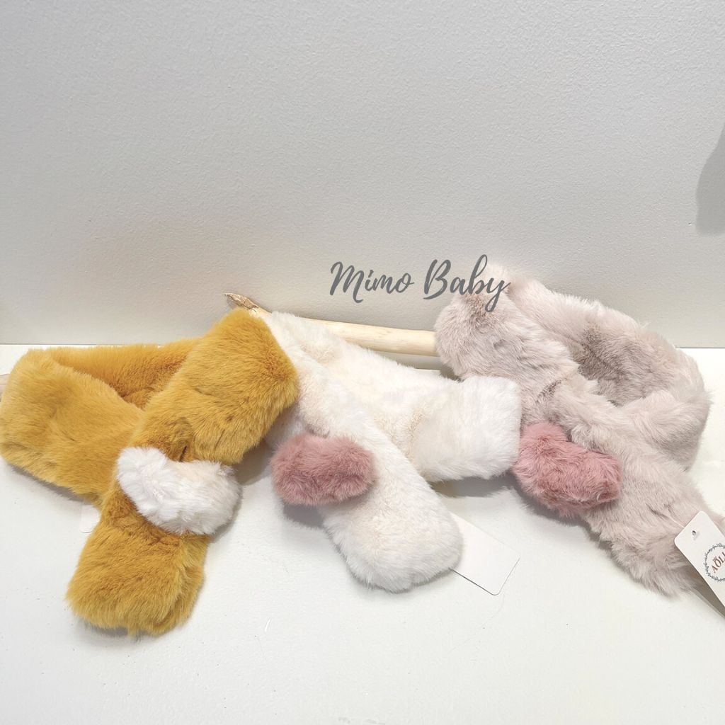Khăn lông thỏ mềm mại hình trái tim xinh xắn cho bé KL152 Mimo Baby