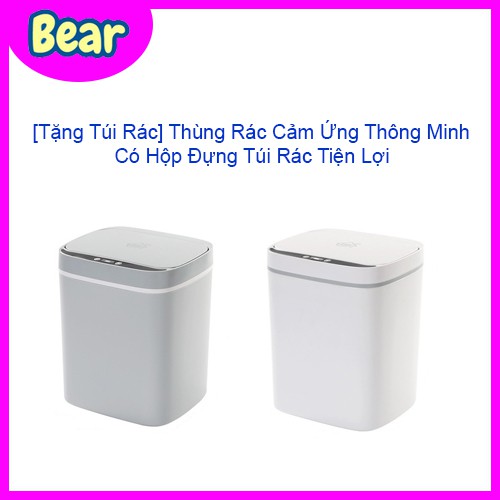 Thùng Rác Cảm Ứng Thông Minh Có Hộp Đựng Túi Rác Tiện Lợi Đèn Chiếu Sáng WUDINA