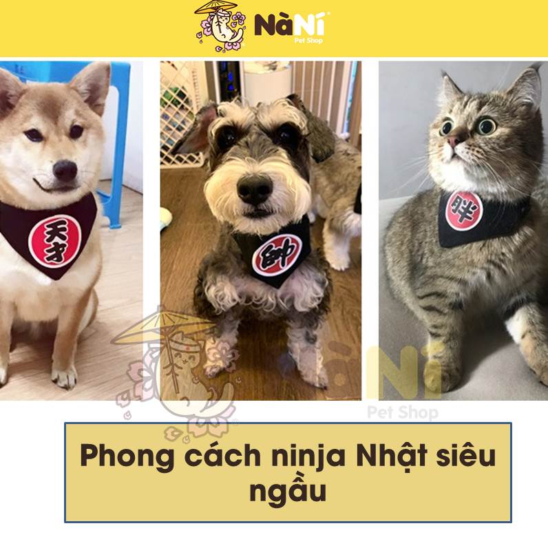 Yếm đeo cổ chó mèo phong cách Ninja Nhật siêu ngầu và dễ thương - nanipetshop