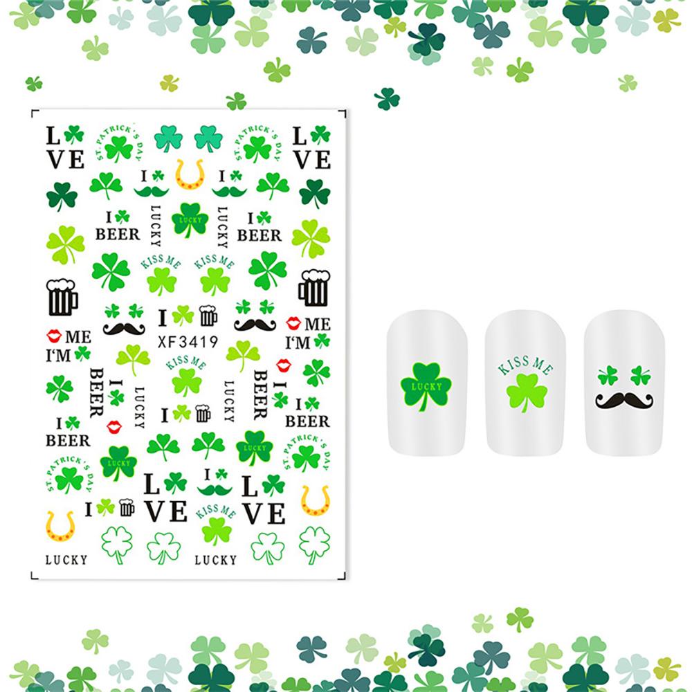 OCEANMAP Giấy Decal May Mắn 3D Dán Móng Nghệ Thuật