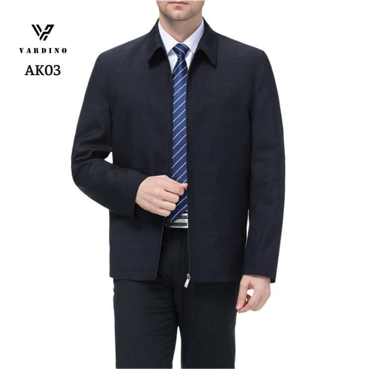 Áo khoác nam cao cấp chính hãng VARDINO cổ bẻ đức dáng ôm xuông suông vừa màu kẻ ô không nhăn vải kaki trung niên ak01 | BigBuy360 - bigbuy360.vn
