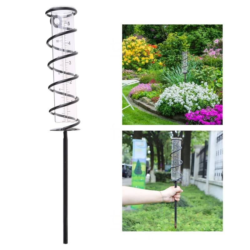 Dụng Cụ Đo Lượng Mưa Kính 5 inch Kèm Cọc Đo Lường Tiện Dụng Cho Sân Vườn