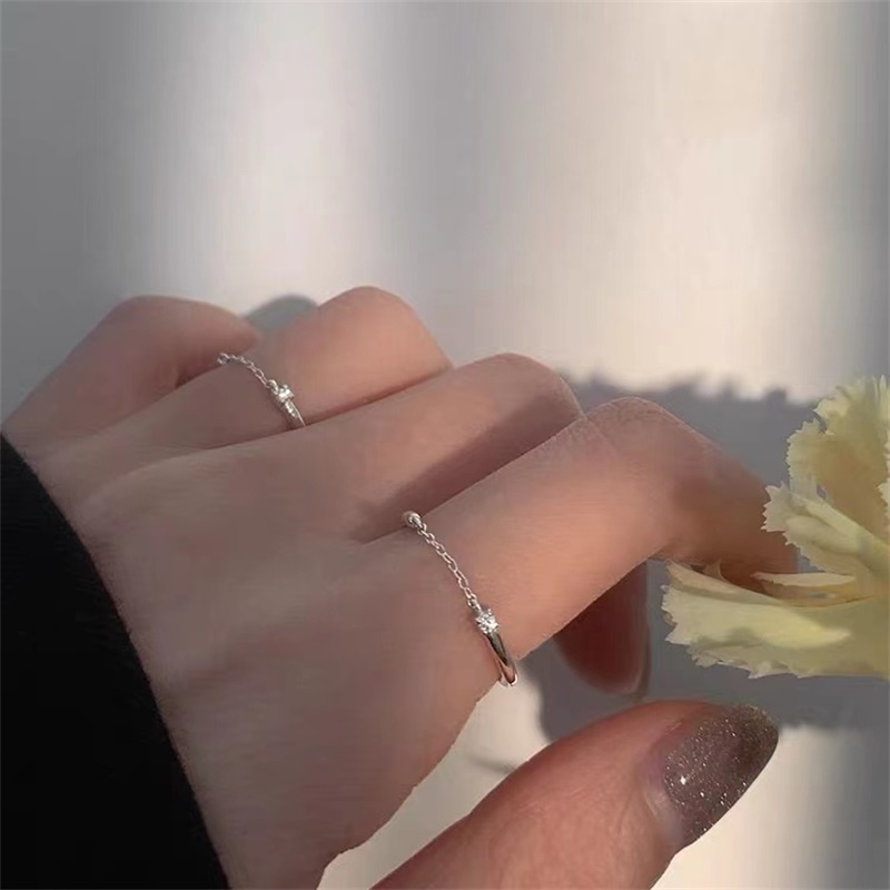 Nhẫn Hở Mạ Bạc 925 Đính Đá Zircon Sang Trọng Thời Trang