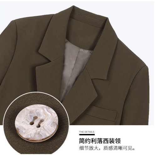Áo khoác vest hai hàng nút dáng rộng màu cà phê phong cách Hàn Quốc thời trang xuân thu 2021 mới cho nữ | BigBuy360 - bigbuy360.vn