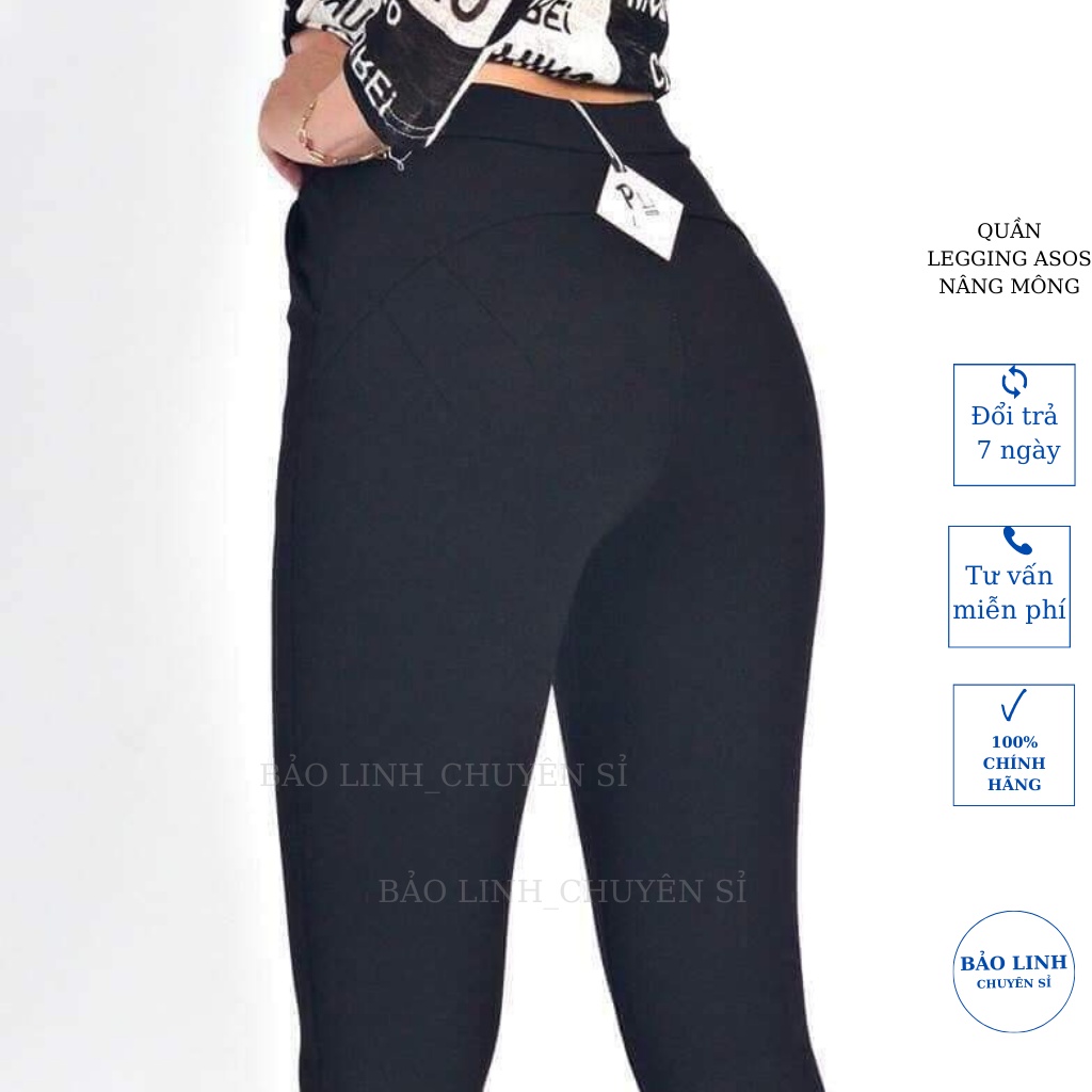 Quần legging asos nâng mông lưng cao thời trang nữ dài kèm túi zip chất liệu cotton | BigBuy360 - bigbuy360.vn
