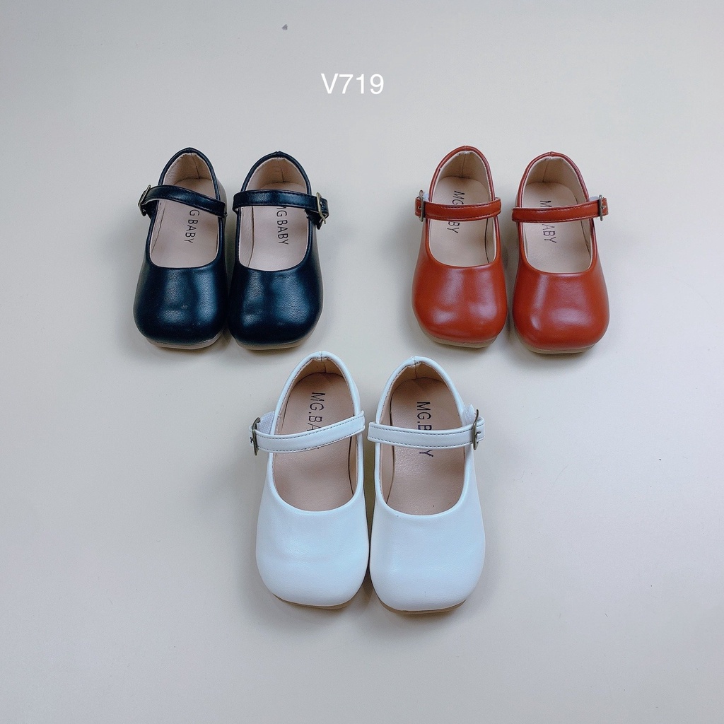 Giày MG quai dán trơn màu mũi vuông size 21-30