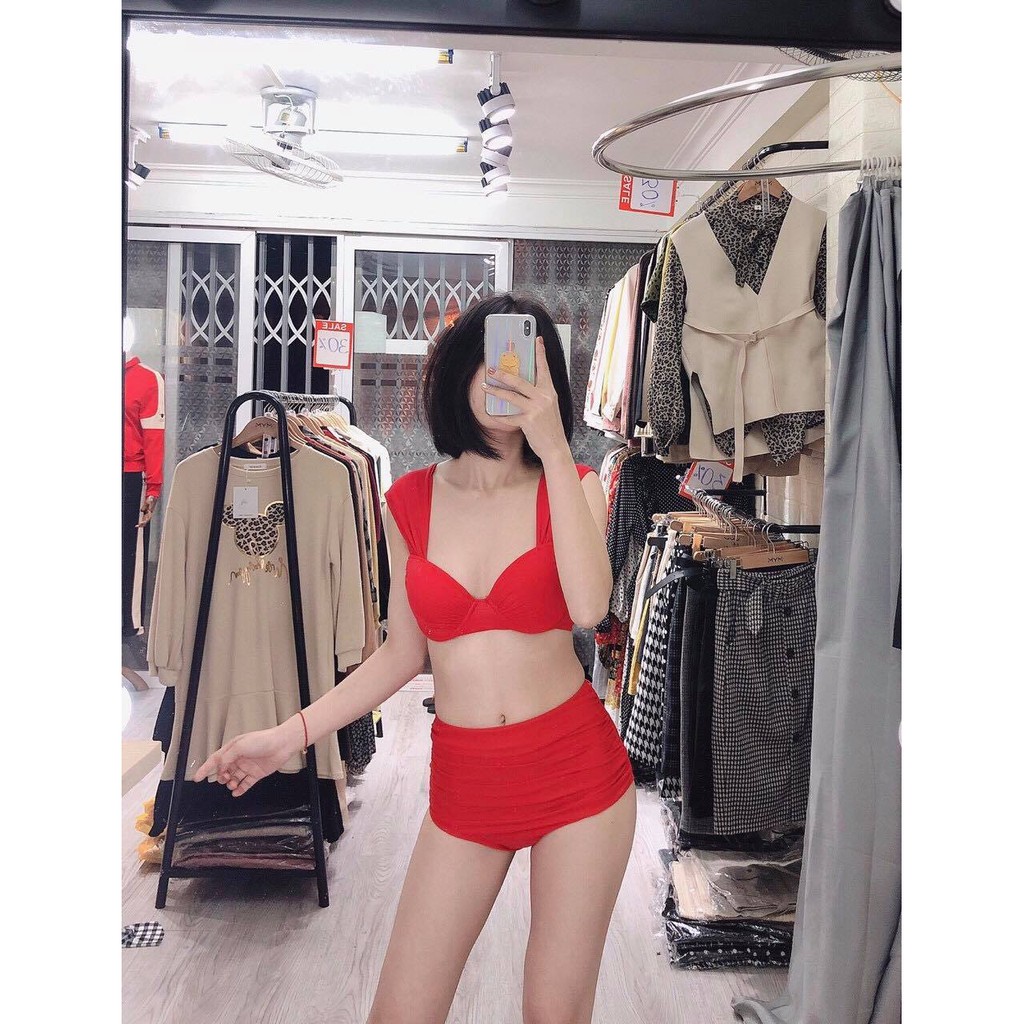 Set Bikini , Đồ Bơi 2 Mảnh Quần Cạp Cao Nhiều Màu