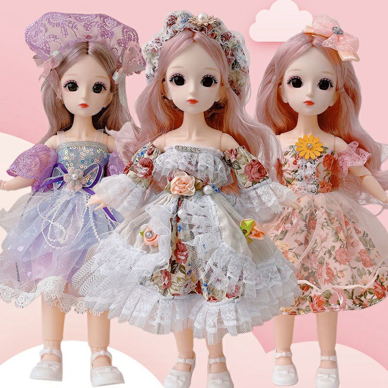 Búp Bê Barbie BJD 3D 30cm Xinh Xắn Đáng Yêu B31B - 23 khớp vận động