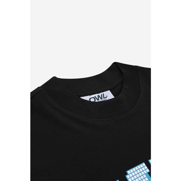 OWL BRAND® PIXEL TEE - Áo thun họa tiết in chữ / Đen