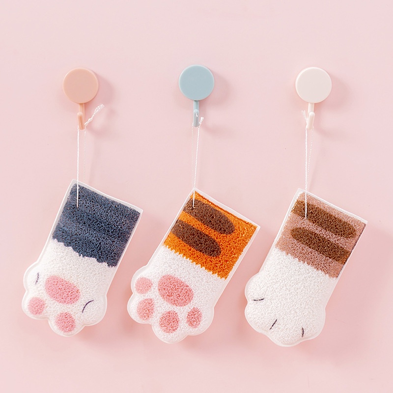 Bông Tắm Cotton Hình Móng Mèo Xinh Xắn Tiện Dụng Cho Bé
