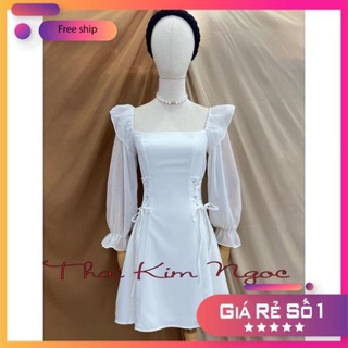 [ HÀNG THIẾT KẾ- CỰC VIP] Đầm trễ vai dài tay đan eo