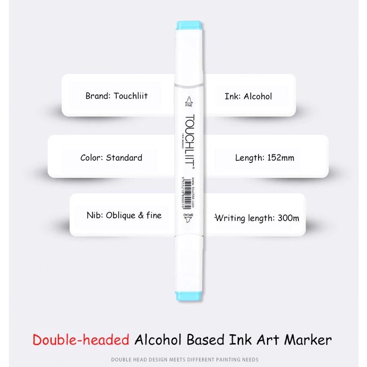 Bút màu Marker Touchliit 6 Túi Vải 30/60/80 họa cụ bút dạ màu vẽ học sinh