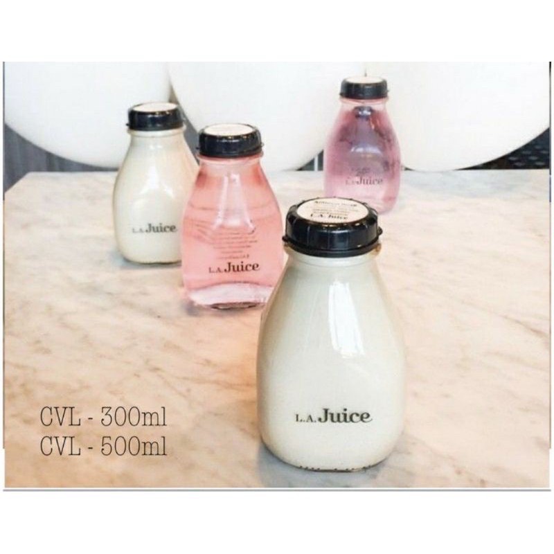 CHAI THUỶ TINH DÁNG VUÔNG LÙN MIỆNG RỘNG NẮP NHỰA 300ML - 500ML