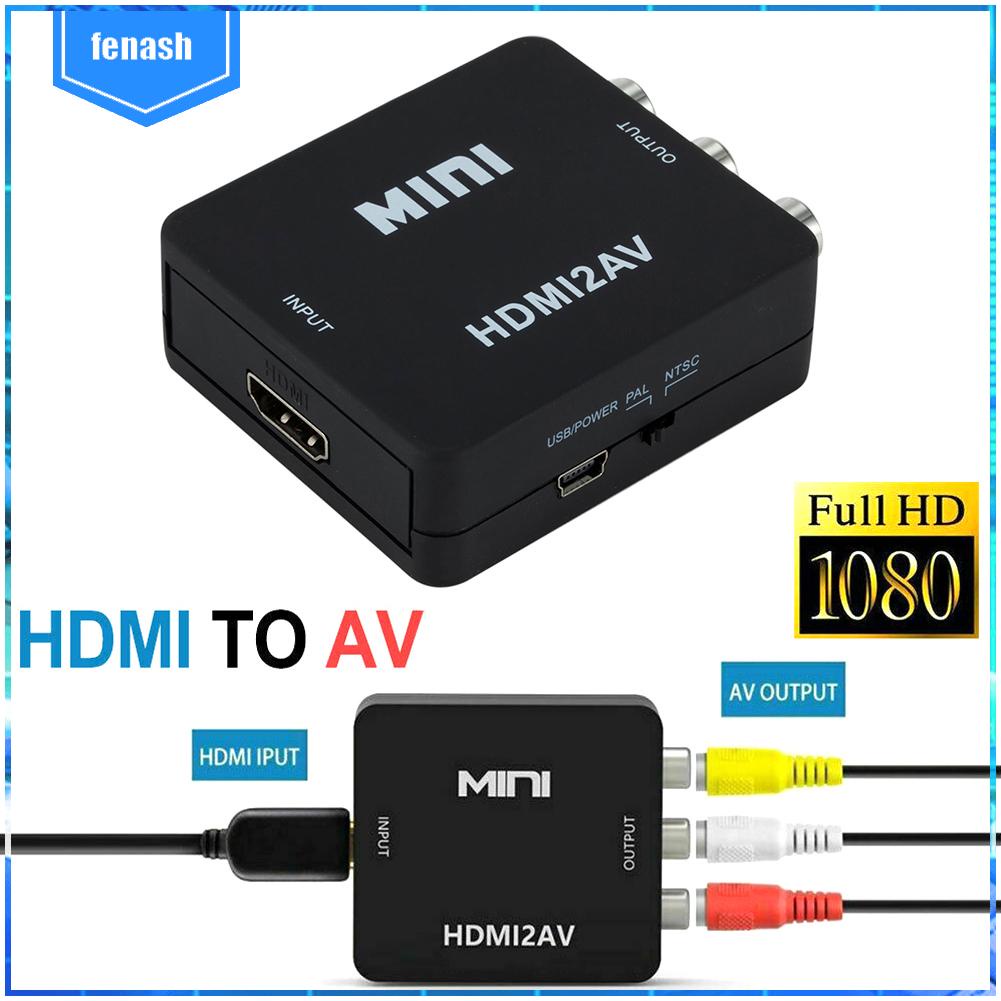 ✪Bộ Chuyển Đổi HDMI Sang AV Hỗ Trợ NTSC PAL Cho PS3 DVD Player PC (Đen)
