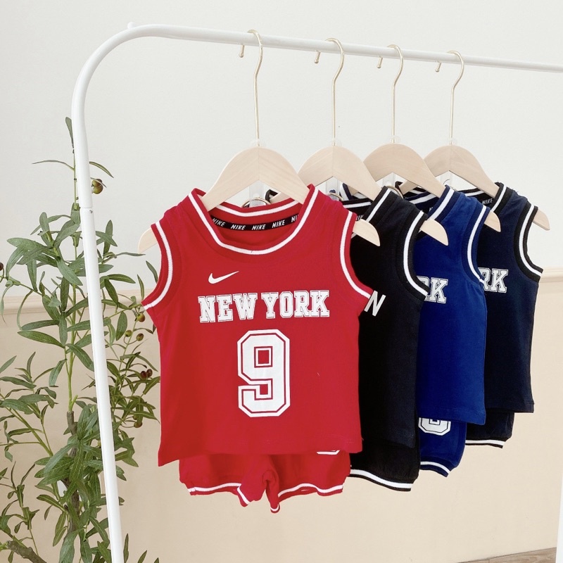 Bộ short thể thao ba lỗ NY bé trai-MS82