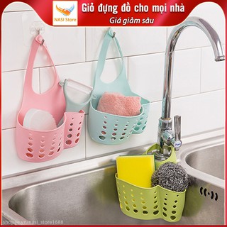 Giỏ đựng đồ nhà bếp, nhà tắm đa năng, có quai treo tiện dụng, đúc bằng nhựa dẻo bền chắc (giao ngẫu nhiên)