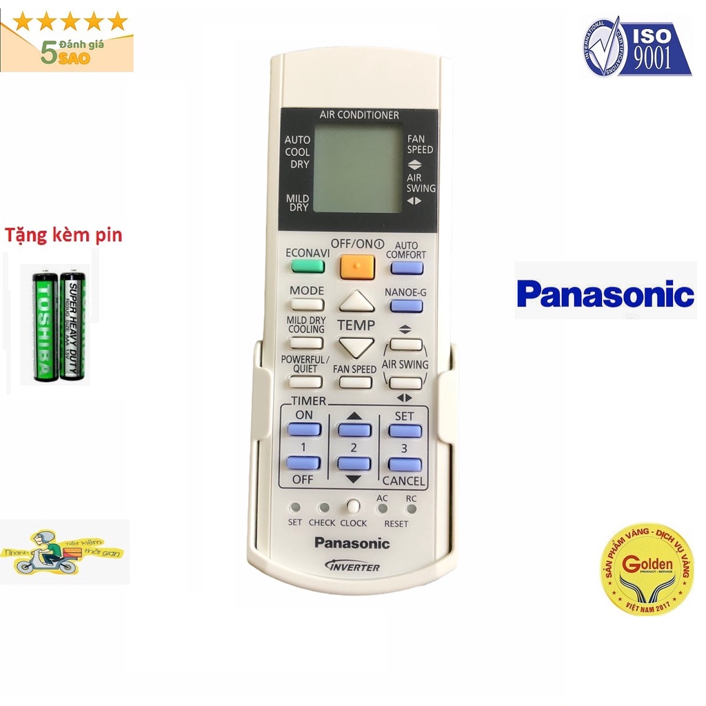 Điều khiển điều hòa Panasonic A75C3208 INVERTER chính hãng full box có nút ECONAVI