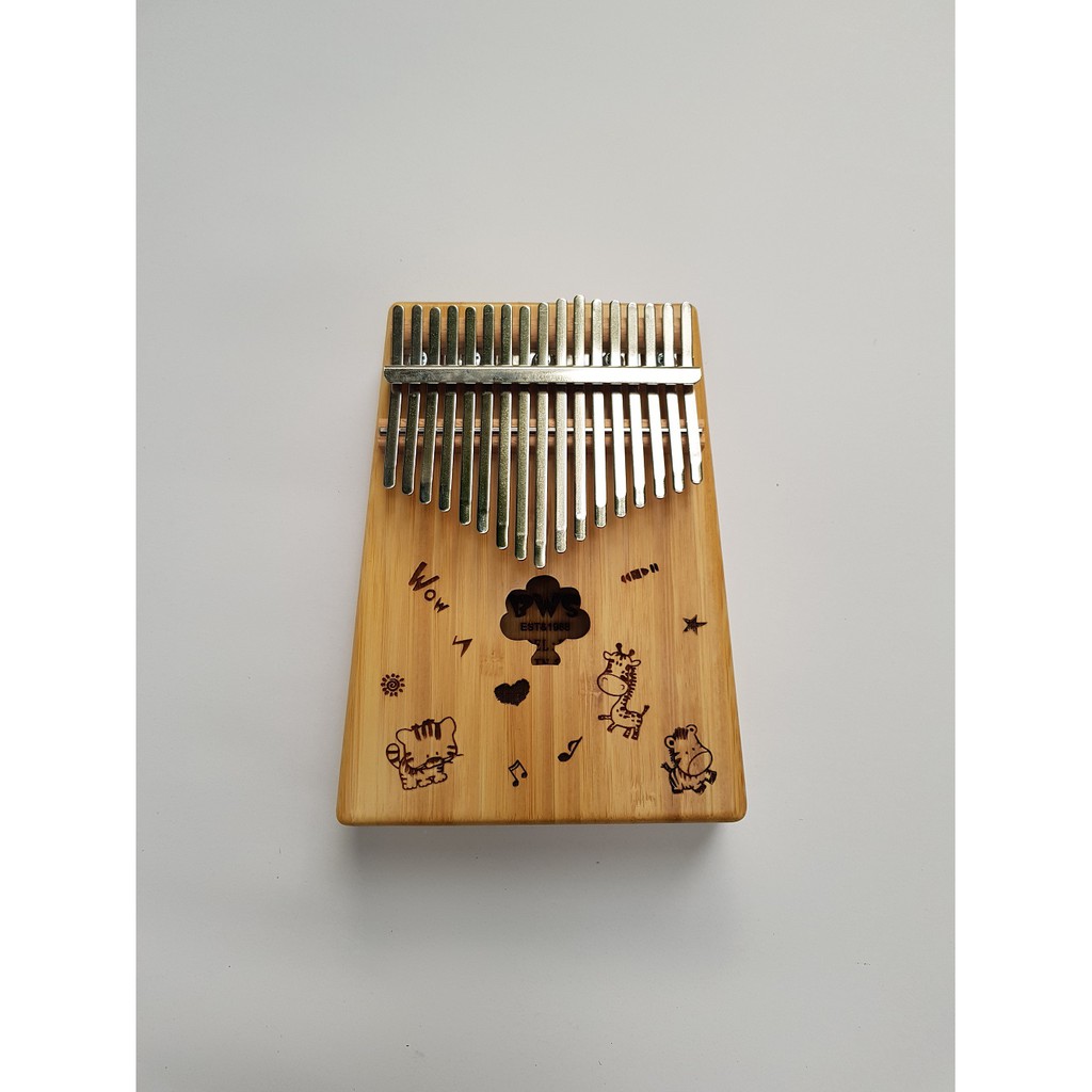 [Rẻ vô địch] Đàn kalimba 17 phím Cartoon Full phụ kiện gỗ Mahogany