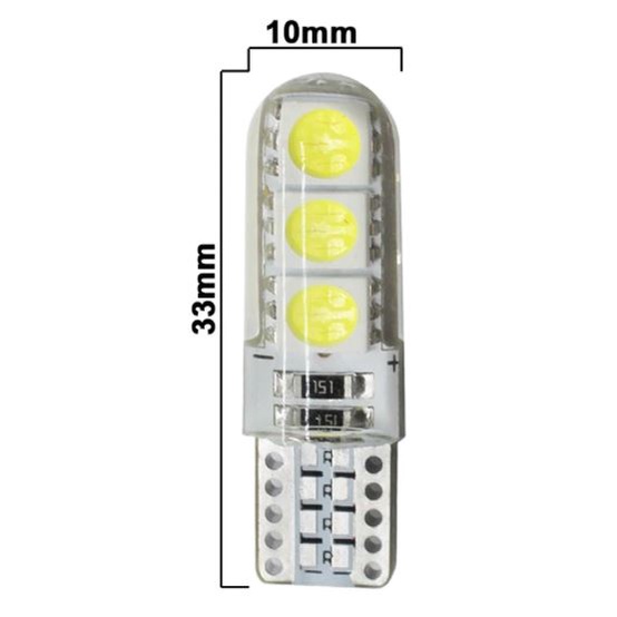 T10-6smd-5050-nháyF1, Set 2 bóng đèn t10 led t10 sáng liên tục & nháy F1 sáng gắn demi xi nhan xe máy ô tô