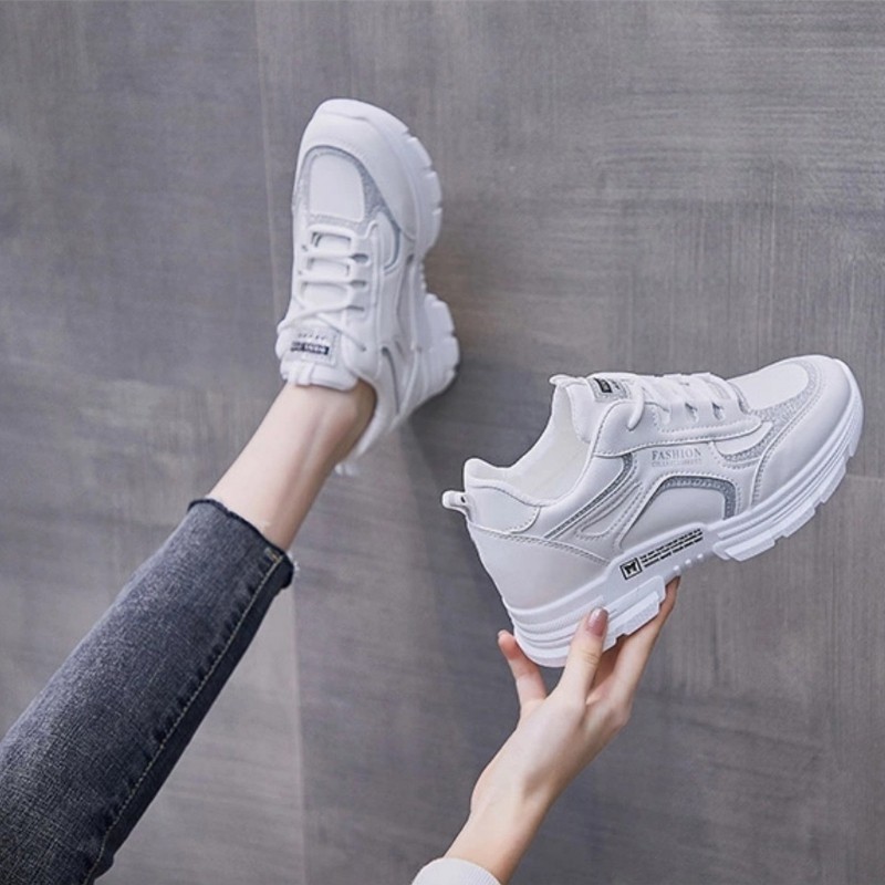 Giầy Thể Thao Nữ  FASHION Giầy Sneakers Độn Đế 5cm Mẫu Mới 2021 Phong Cách Thể Thao GTT06