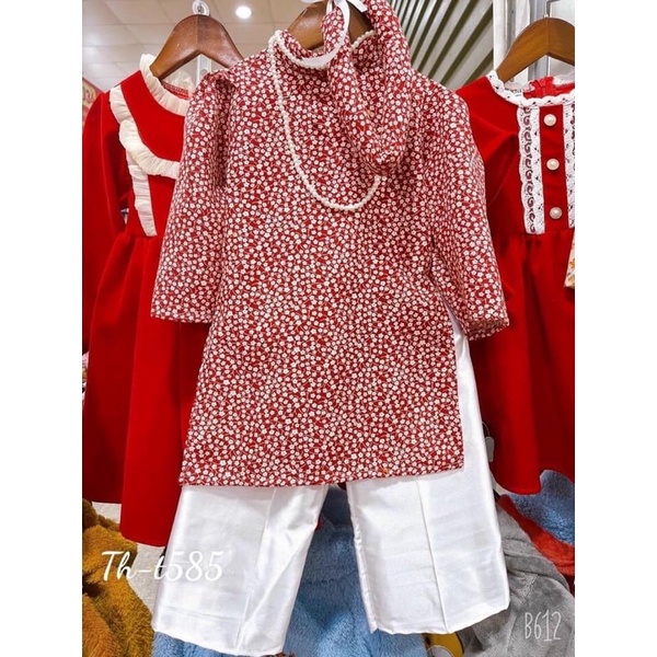 ÁO DÀI THIẾT KẾ CHO BÉ GÁI  set 4 chi tiết