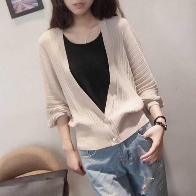 Carigan gân 2 cúc cho nữ