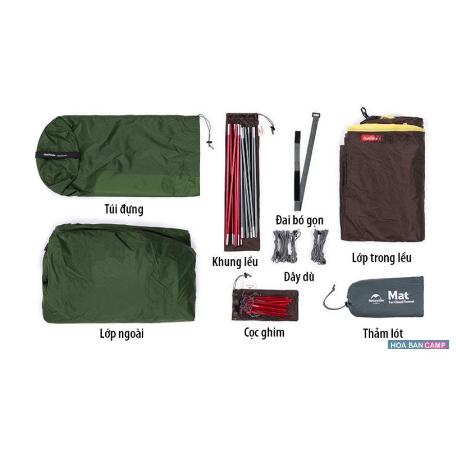 Lều 2 Người Cloud Tunnel NatureHike NH20ZP006