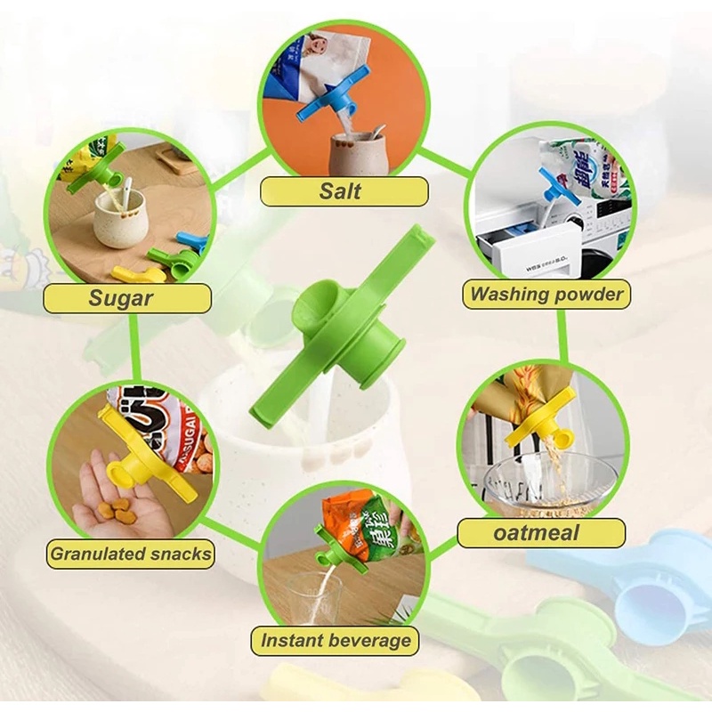 Kẹp Miệng Túi Đựng Thực Phẩm/Đồ Ăn Vặt/Túi Thực Phẩm Chống Ẩm Mốc/Gia Vị Có Vòi Rót Tiện Dụng
