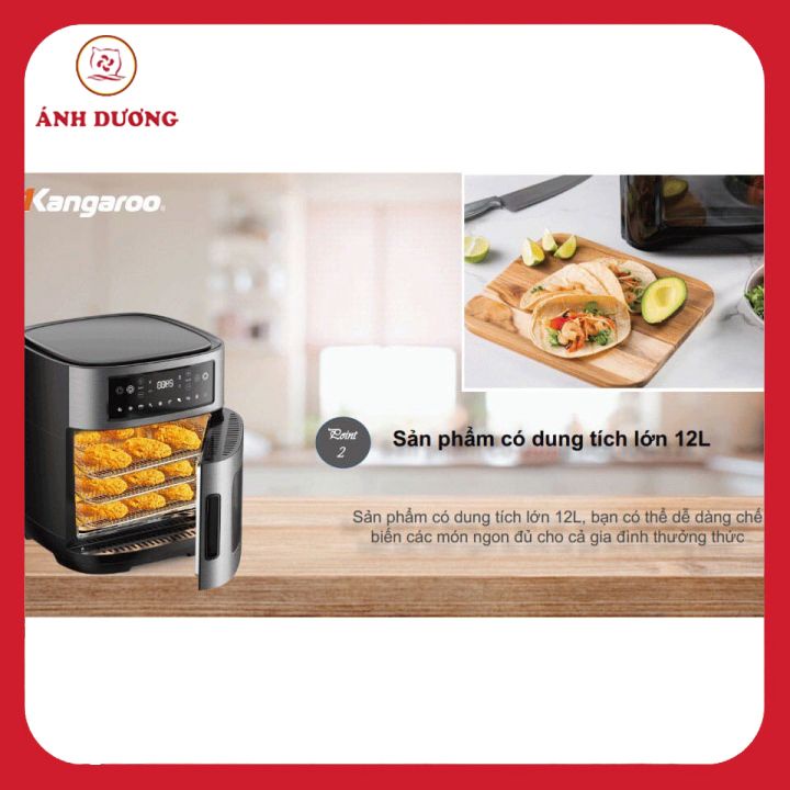 NỒI CHIÊN KHÔNG DẦU KANGAROO 12L, NỒI CHIÊN ĐIỆN TỬ KHÔNG DẦU KANGAROO KG12AF1A