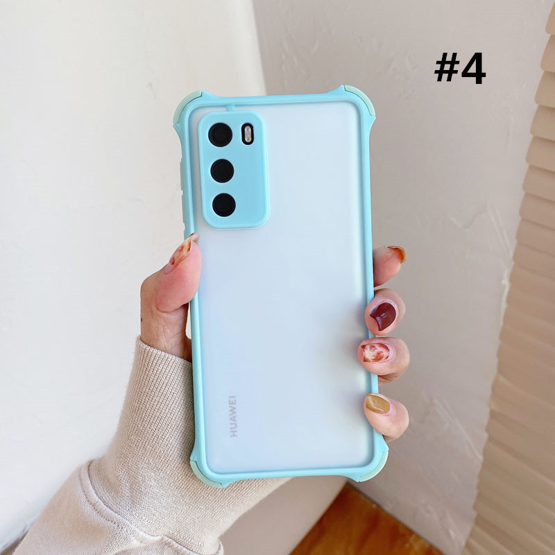 Huawei P50 P40 Pro P30 Pro P30 Lite Mate 20 Pro Mate 30 Mate 40 anti crack frosted  Soft TPU + plastic Shockproof Case Cover