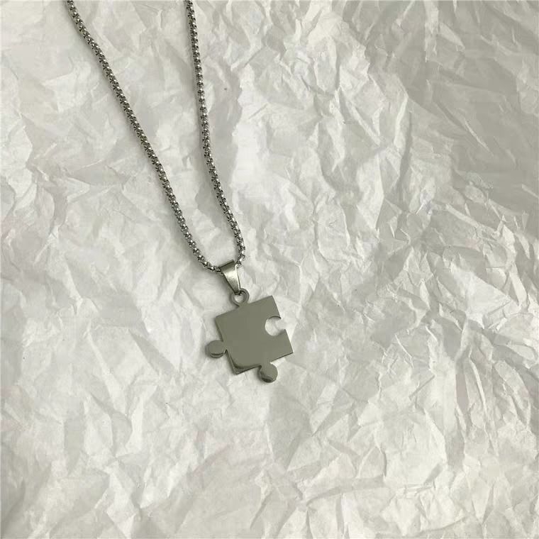 Dây chuyền thép titan 22286 phối mặt phong cách harajuku cho cặp đôi