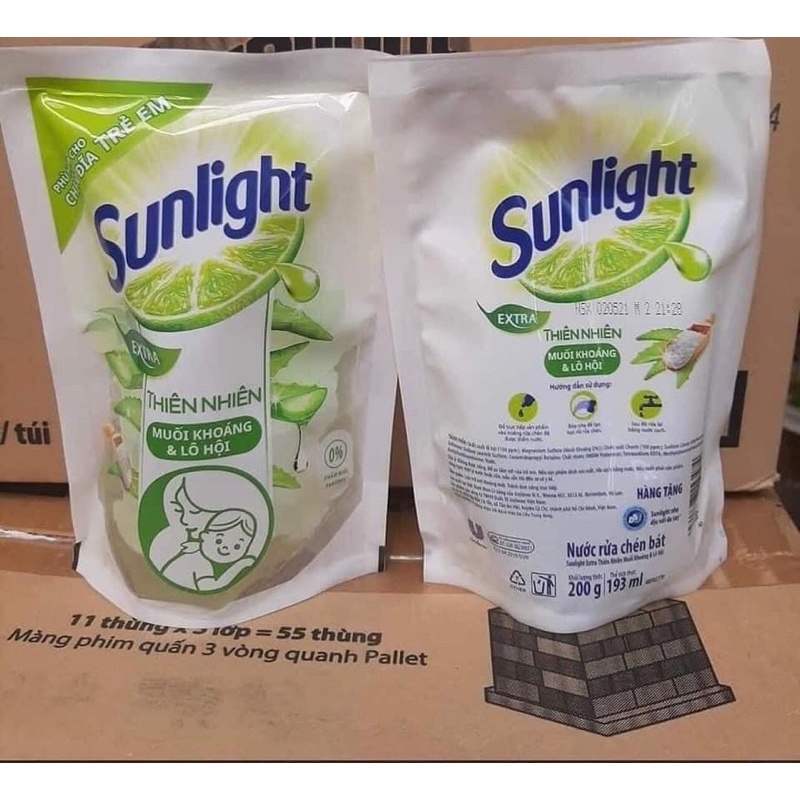 CHẤT LƯỢNGNƯỚC RỬA CHÉN SUNLIGHT THIÊN NHIÊN MUỐI KHOÁNG &amp; LÔ HỘI 200gr