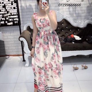 Đầm maxi  hoa quảng châu cao cấp