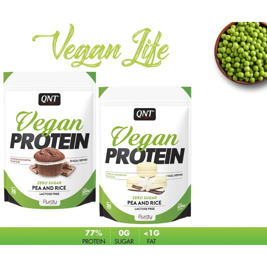 Thực phẩm bổ sung Protein QNT Vegan Protein muffin chocolate 500g