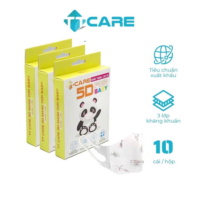 Khẩu trang 5D baby TT CARE, của công ty TRỊNH TRUNG, dành cho bé từ 1-6tuổi