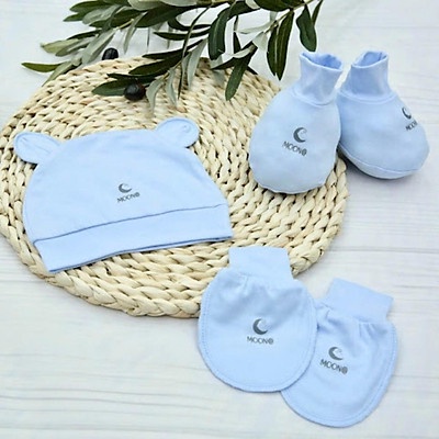 Set mũ, bao tay, bao chân Good mama ( 3 món) cho bé sơ sinh (Hàng chính hãng)