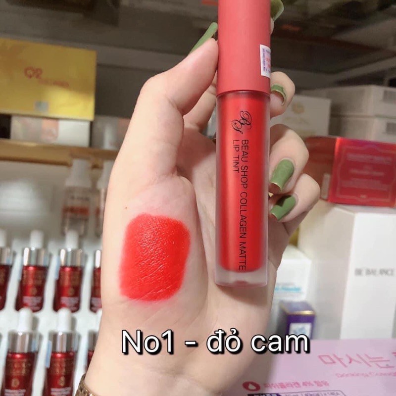 Son Kem Beau Shop Collagen Matte LipTint Son Lì Lâu Trôi Không Lem Không Bết Dính