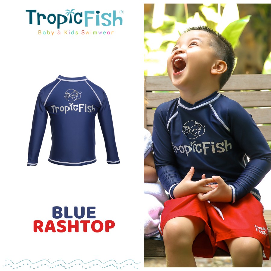 Áo bơi chống nắng tay dài cho bé TropicFish - Blue Rashtop