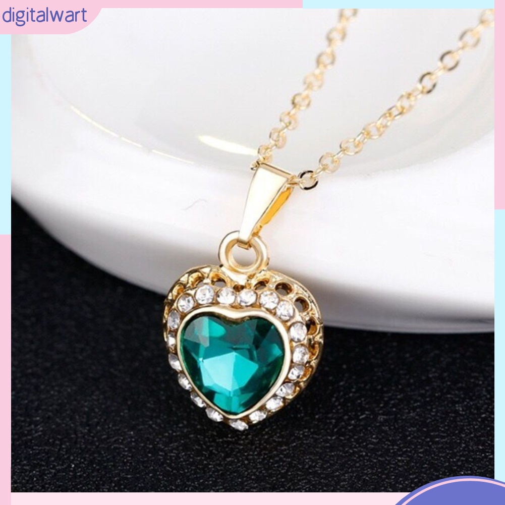 Bộ Trang Sức Mặt Trái Tim Đính Đá Thời Trang Cho Nữ