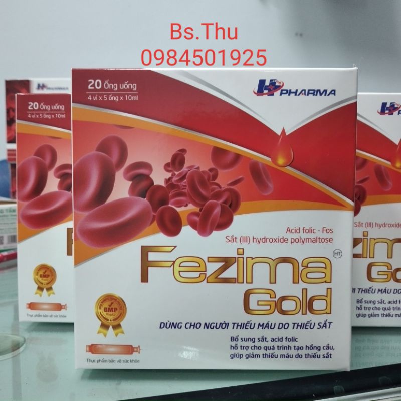 FEZIMA GOLD hộp 20 ống bổ sung sắt, bổ máu, vị ngô thơm không tanh không táo