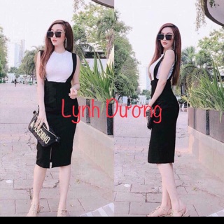 Sét váy yếm kèm áo sang chảnh