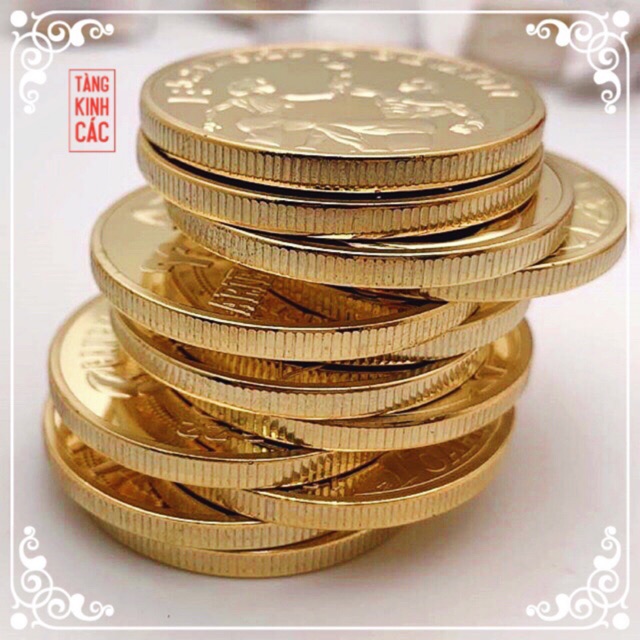 Tiền xu đồng xu 12 cung hoàng đạo mạ vàng siêu may mắn