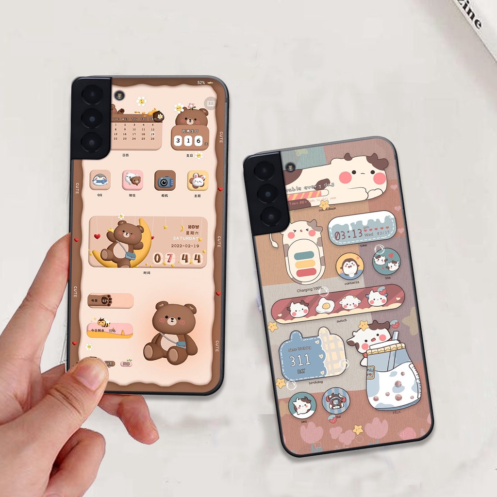 Ốp Samsung S21 / S21 FE / S21 Plus / S21+ bộ hình gấu , thỏ hồng cute dễ thương giá rẻ siêu bền