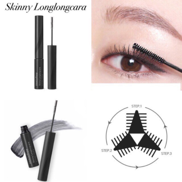 Chuốt mi chống nước, đầu cọ siêu mảnh Mascara Innis.freee Skinny - HONGS KOREA